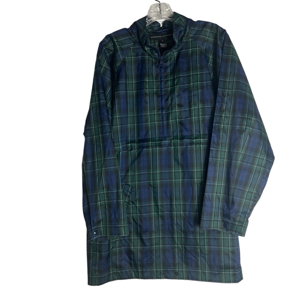 ADRIENNE VITTADINI Pullover Oversized Rain Hoodie in Blue/Green Size Large - Picture 3 of 6